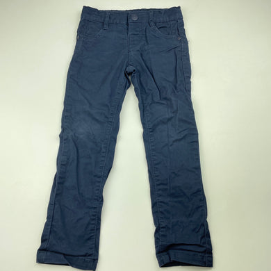 Boys Breakers, navy stretch cotton pants, adjustable, Inside leg: 41.5cm, GUC, size 3,  
