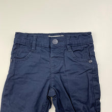 Load image into Gallery viewer, Boys Breakers, navy stretch cotton pants, adjustable, Inside leg: 41.5cm, GUC, size 3,  