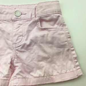 Girls 1964 Denim Co, pale pink stretch cotton shorts, adjustable, FUC, size 2,  