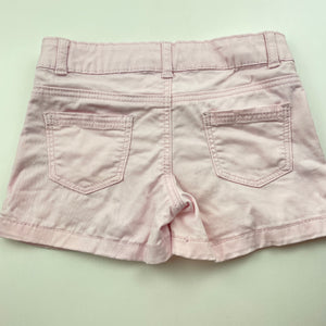 Girls 1964 Denim Co, pale pink stretch cotton shorts, adjustable, FUC, size 2,  