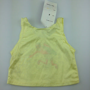 Girls Hang Ten, yellow sleeveless crop t-shirt / top, surf, NEW, size 4