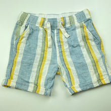Load image into Gallery viewer, Boys Anko, striped linen / cotton shorts, elasticated, EUC, size 3,  