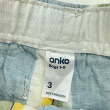 Load image into Gallery viewer, Boys Anko, striped linen / cotton shorts, elasticated, EUC, size 3,  