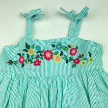 Load image into Gallery viewer, Girls Beebay, lined embroidered cotton summer dress, EUC, size 0, L: 45cm