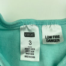 Load image into Gallery viewer, Boys Neon, cotton pyjama singlet top, dinosaur, FUC, size 3,  