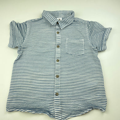 Boys H&T, striped cotton short sleeve shirt, GUC, size 7,  