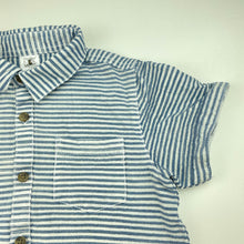 Load image into Gallery viewer, Boys H&amp;T, striped cotton short sleeve shirt, GUC, size 7,  