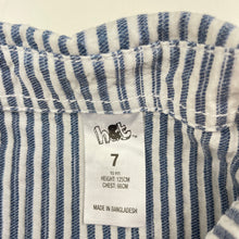 Load image into Gallery viewer, Boys H&amp;T, striped cotton short sleeve shirt, GUC, size 7,  