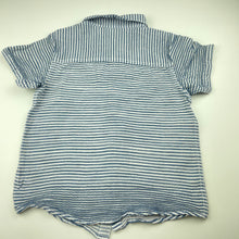 Load image into Gallery viewer, Boys H&amp;T, striped cotton short sleeve shirt, GUC, size 7,  