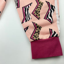 Load image into Gallery viewer, Girls Adidas, pink animal print track pants, elasticated, Inside leg: 30.5cm, FUC, size 2,  