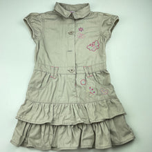 Load image into Gallery viewer, Girls H&amp;T, embroidered cotton shirt dress, missing button, mark on back, FUC, size 5, L: 55cm