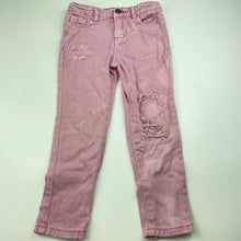 Load image into Gallery viewer, Girls Cotton On, distressed denim jeans, adjustable, Inside leg: 41cm, FUC, size 4,  