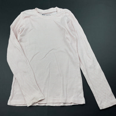 Girls Anko, pink stripe ribbed cotton long sleeve top, GUC, size 7,  