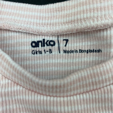 Load image into Gallery viewer, Girls Anko, pink stripe ribbed cotton long sleeve top, GUC, size 7,  