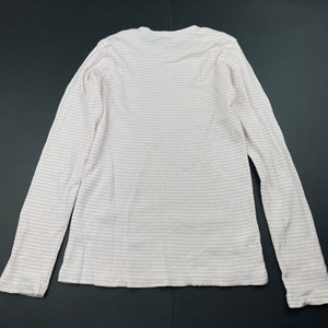 Girls Anko, pink stripe ribbed cotton long sleeve top, GUC, size 7,  