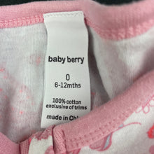 Load image into Gallery viewer, Girls Baby Berry, cotton zip coverall / romper, FUC, size 0,  