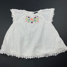 Load image into Gallery viewer, Girls Cynthia Rowley, lined embroidered lace trim cotton top, EUC, size 1-2,  