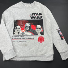 Load image into Gallery viewer, Boys Star Wars, The Last Jedi fleece lined sweater, mark lower front, FUC, size 9-10,  