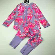 Load image into Gallery viewer, Girls Bonds, floral zip wondersuit / zippy / romper, NEW, size 1,  