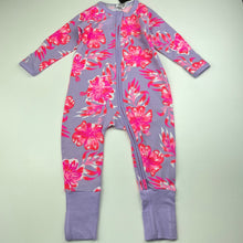 Load image into Gallery viewer, Girls Bonds, floral zip wondersuit / zippy / romper, NEW, size 0,  