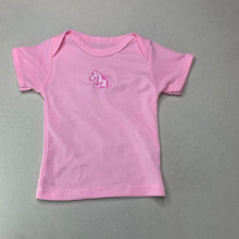 Load image into Gallery viewer, Girls pink, lightweight embroidered top, dog, no labels, armpit to armpit: 23cm, EUC, size 6 months,  