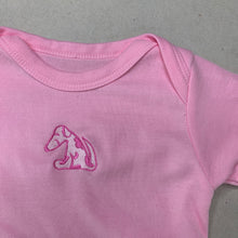 Load image into Gallery viewer, Girls pink, lightweight embroidered top, dog, no labels, armpit to armpit: 23cm, EUC, size 6 months,  