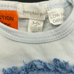 Boys Pumpkin Patch, blue cotton bodysuit / romper, FUC, size 00,  