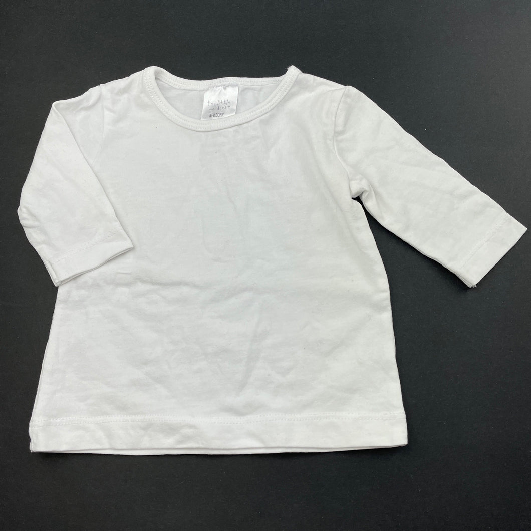 unisex Tiny Little Wonders, cotton long sleeve top, GUC, size 0000,  