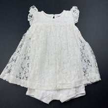 Load image into Gallery viewer, Girls Baby Berry, cream floral lace romper dress, EUC, size 1,  