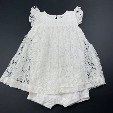 Girls Baby Berry, cream floral lace romper dress, EUC, size 1,  