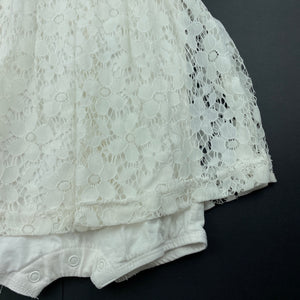 Girls Baby Berry, cream floral lace romper dress, EUC, size 1,  