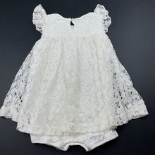 Load image into Gallery viewer, Girls Baby Berry, cream floral lace romper dress, EUC, size 1,  
