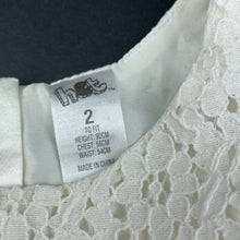 Load image into Gallery viewer, Girls H&amp;T, lined floral lace party dress, GUC, size 2, L: 44cm
