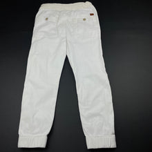 Load image into Gallery viewer, Boys Zara, white stretch cotton pants, adjustable, Inside leg: 46cm, FUC, size 8,  