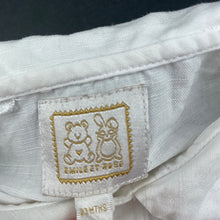 Load image into Gallery viewer, unisex EMILE ET ROSE, white linen/cotton short sleeve shirt, EUC, size 2,  