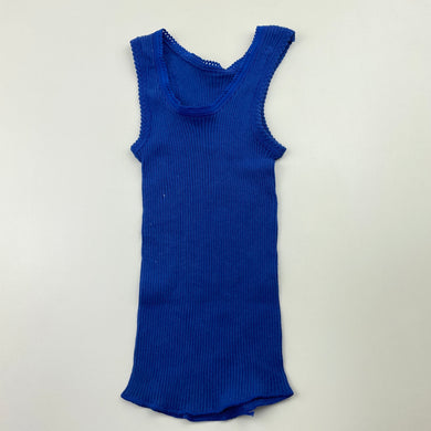 unisex Bonds, royal blue ribbed cotton singlet top, GUC, size 000,  