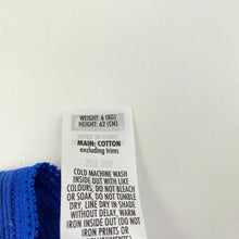 Load image into Gallery viewer, unisex Bonds, royal blue ribbed cotton singlet top, GUC, size 000,  