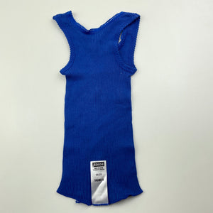 unisex Bonds, royal blue ribbed cotton singlet top, GUC, size 000,  