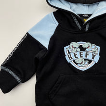 Load image into Gallery viewer, unisex NRL Supporter, Cronulla Sharks fleece lined hoodie sweater, EUC, size 0,  