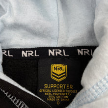 Load image into Gallery viewer, unisex NRL Supporter, Cronulla Sharks fleece lined hoodie sweater, EUC, size 0,  