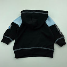 Load image into Gallery viewer, unisex NRL Supporter, Cronulla Sharks fleece lined hoodie sweater, EUC, size 0,  