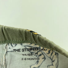 Load image into Gallery viewer, unisex THE STRIPED CAT, organic cotton blend leggings / bottoms, FUC, size 000-00,  