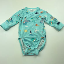 Load image into Gallery viewer, unisex Polarn O. Pyret, organic cotton blend bodysuit / romper, marks on front, FUC, size 000,  