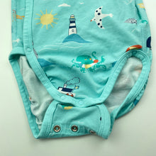 Load image into Gallery viewer, unisex Polarn O. Pyret, organic cotton blend bodysuit / romper, marks on front, FUC, size 000,  