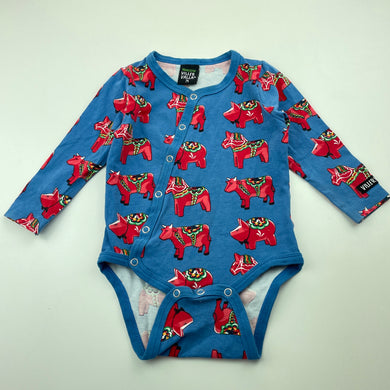 unisex VILLER VALLA, organic cotton blend bodysuit / romper, GUC, size 0,  