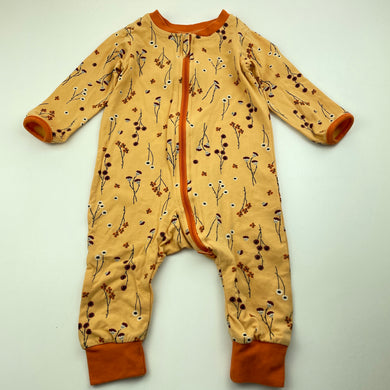 Girls Anko, organic cotton blend floral zip romper, EUC, size 00,  