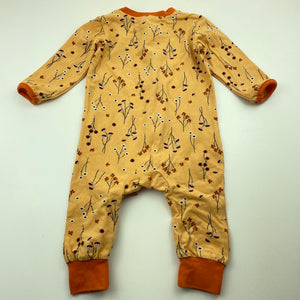 Girls Anko, organic cotton blend floral zip romper, EUC, size 00,  