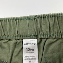 Load image into Gallery viewer, Boys Carter's, khaki cotton shorts, elasticated, EUC, size 12 months,  