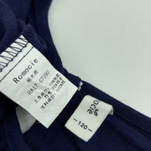 Load image into Gallery viewer, Girls Romocie, embroidered navy long sleeve top, EUC, size 6,  