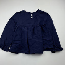 Load image into Gallery viewer, Girls Romocie, embroidered navy long sleeve top, EUC, size 6,  